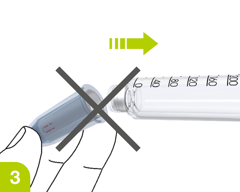 Application AutoProtect – Keep pen needle straight when attaching